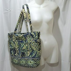 Vera Bradley Large Tote Well Loved Blue Green